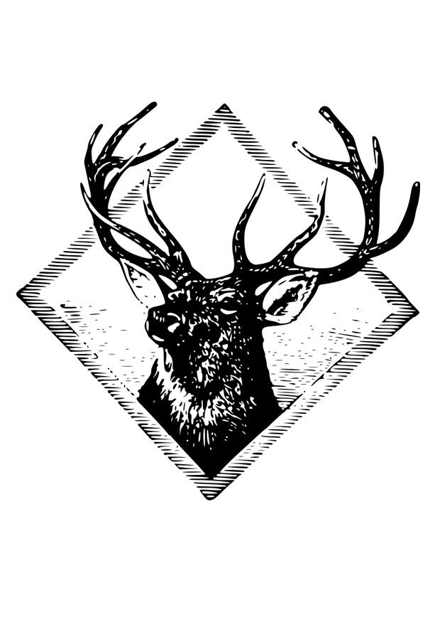 Coloring page deer antlers