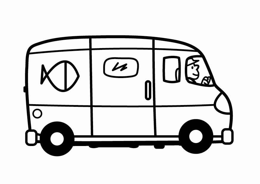 Coloring page delivery van