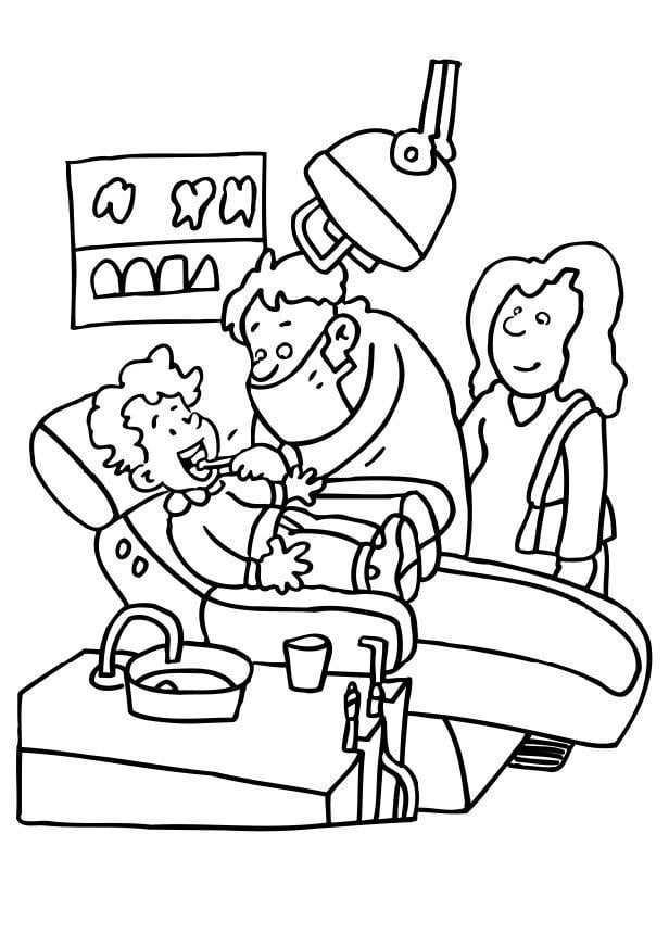 Coloring page dentist