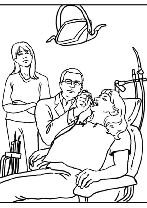 Coloring page dentist