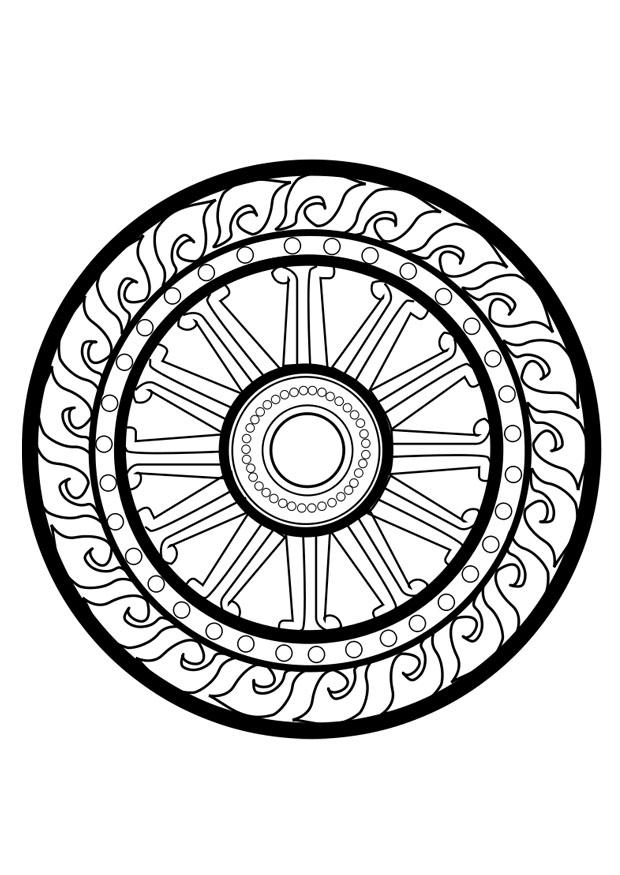 Coloring page dharma wheel