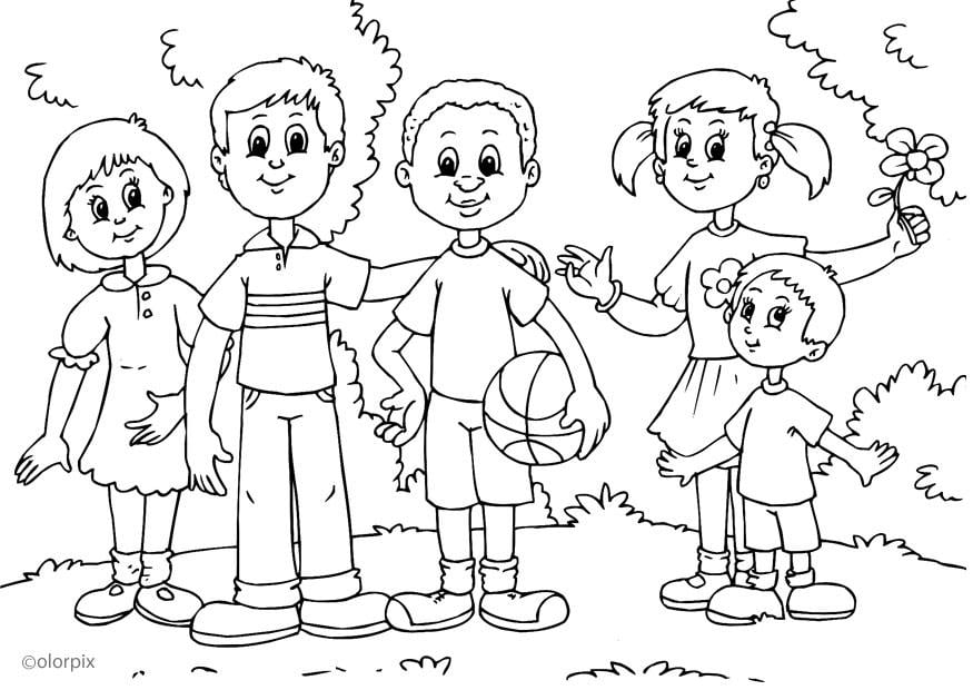 Coloring page different colour of skin