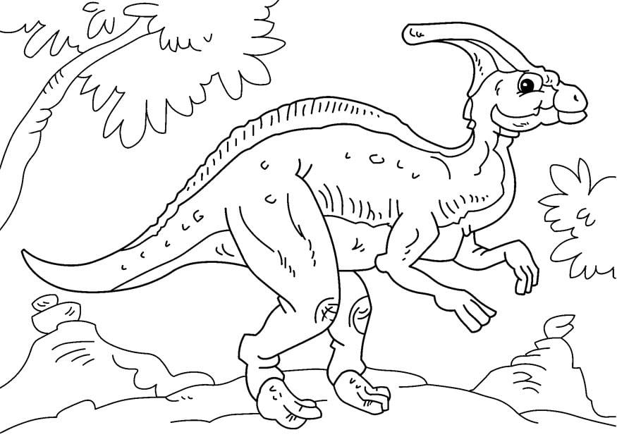 Coloring page dinosaur - parasaurolophus