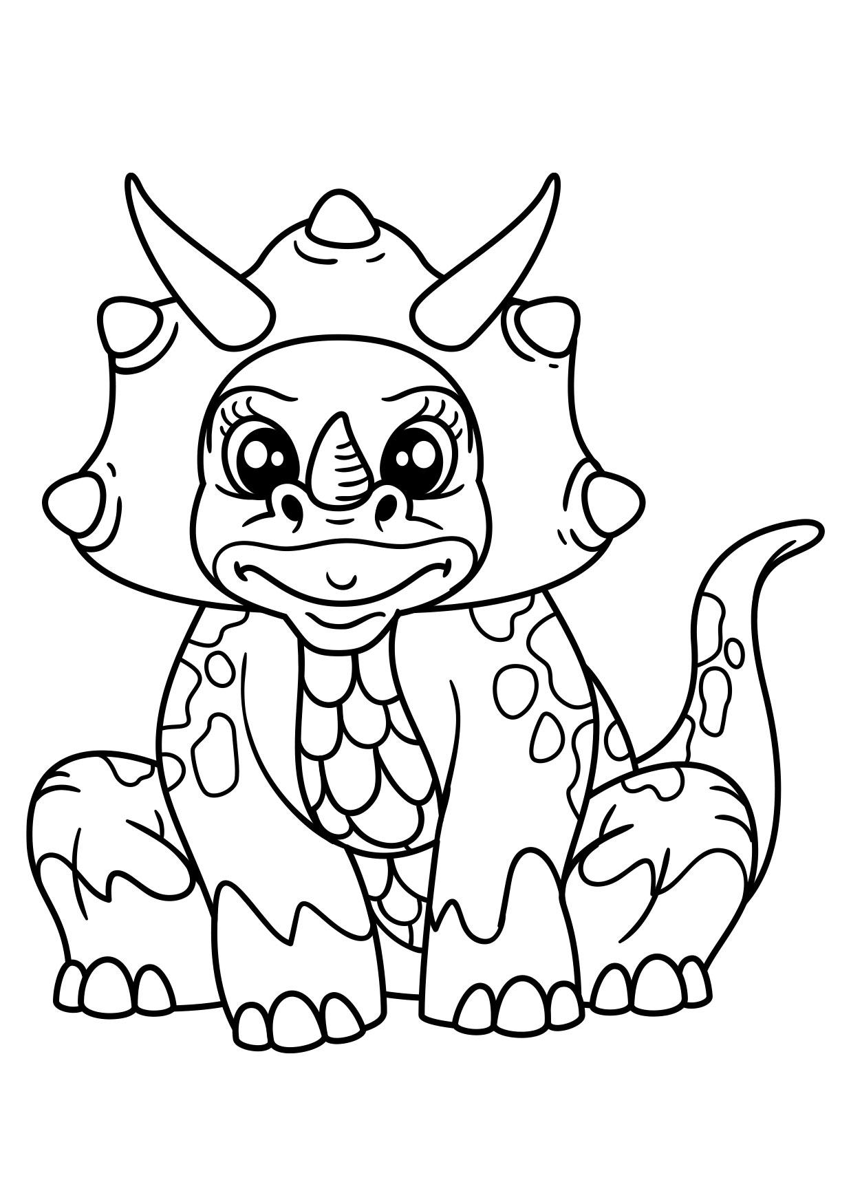 Coloring page dinosaur girl