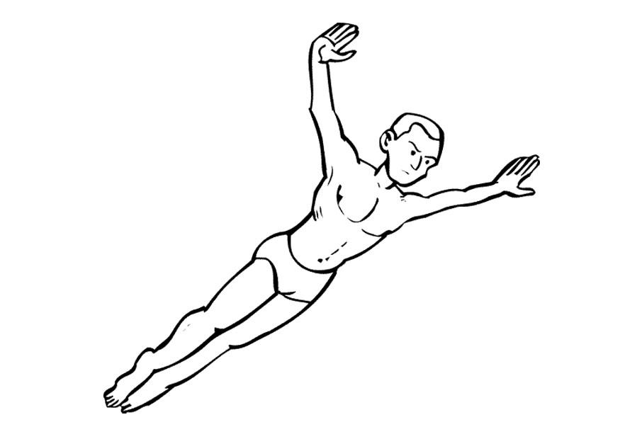 Coloring page diving