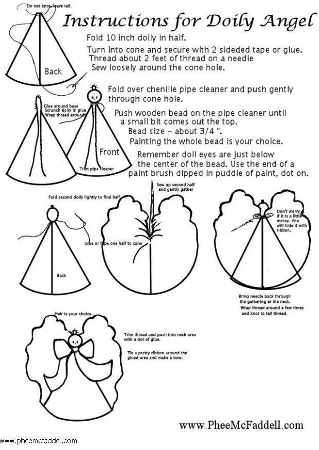 Coloring page doily angel