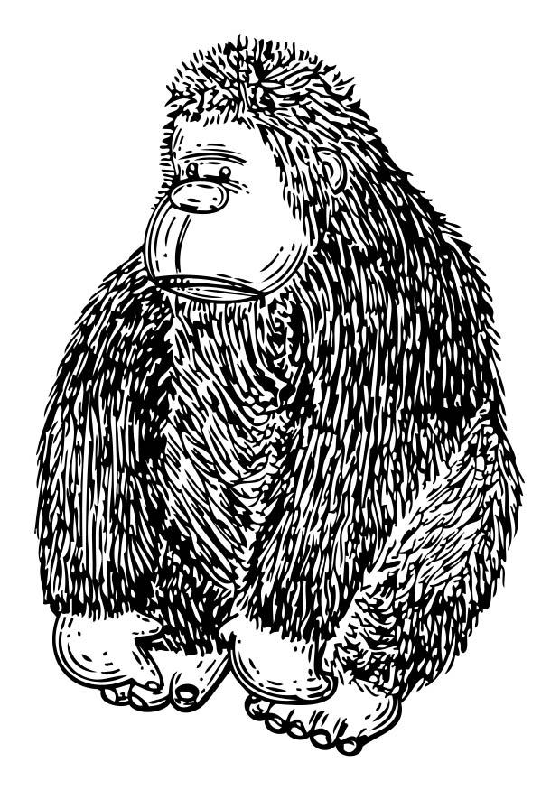 Coloring page doll - gorilla