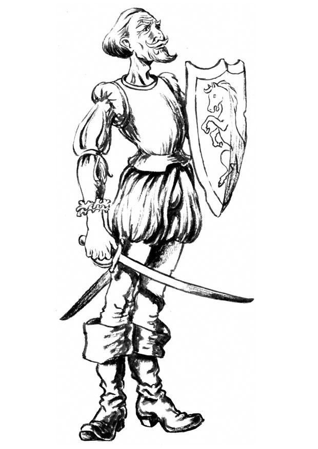 Coloring page don quijote