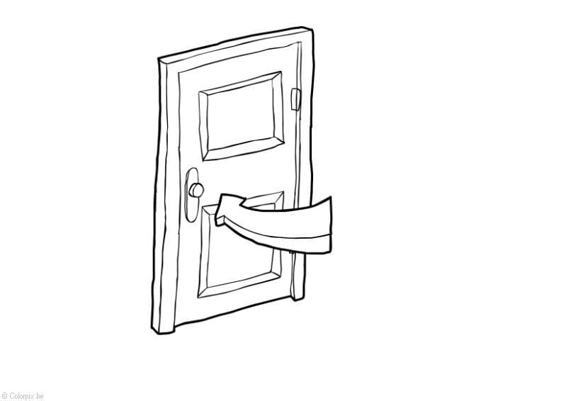 Coloring page door closed - energy saving