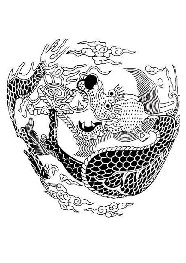 Coloring page dragon