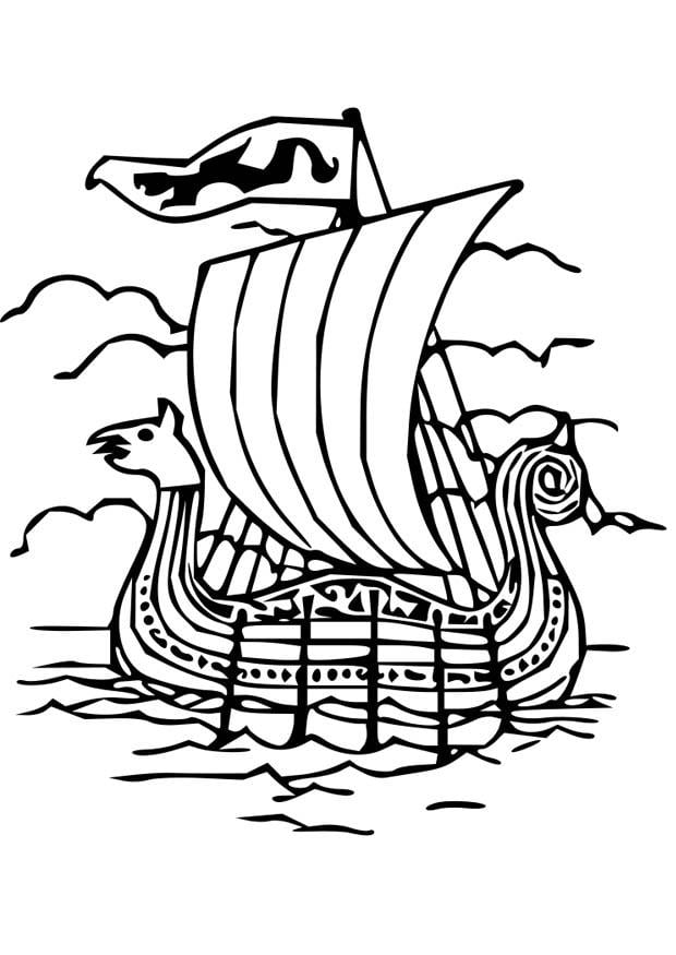 Coloring page drakkar