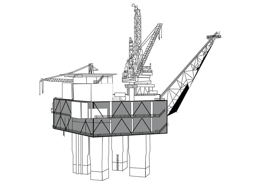 Coloring page drilling rig