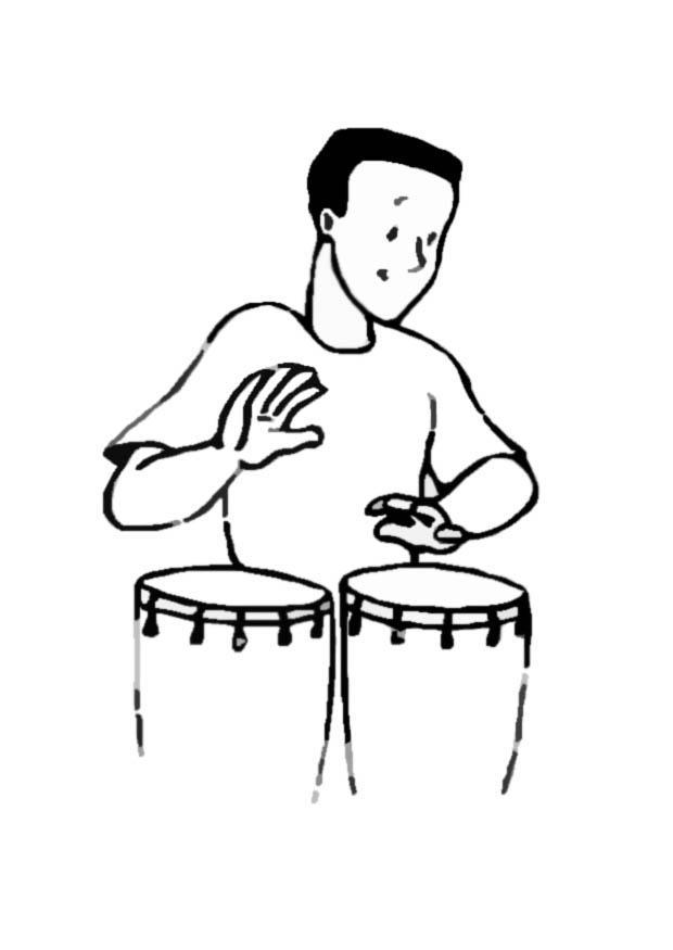 Coloring page drummer