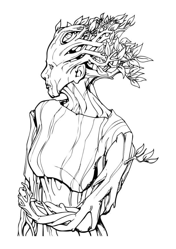 Coloring page dryad - dryad