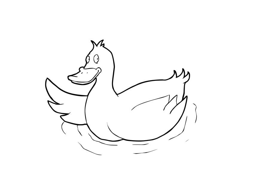 Coloring page duck