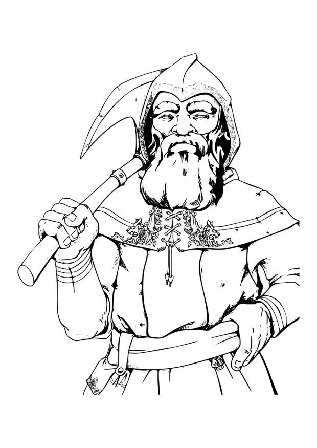 Coloring page dwarf - dwarf