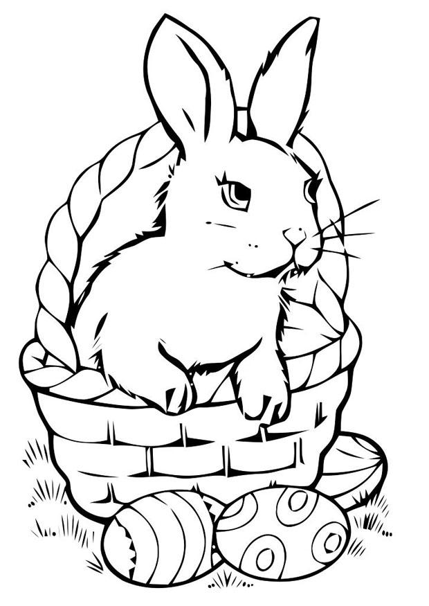 Coloring page easter basket