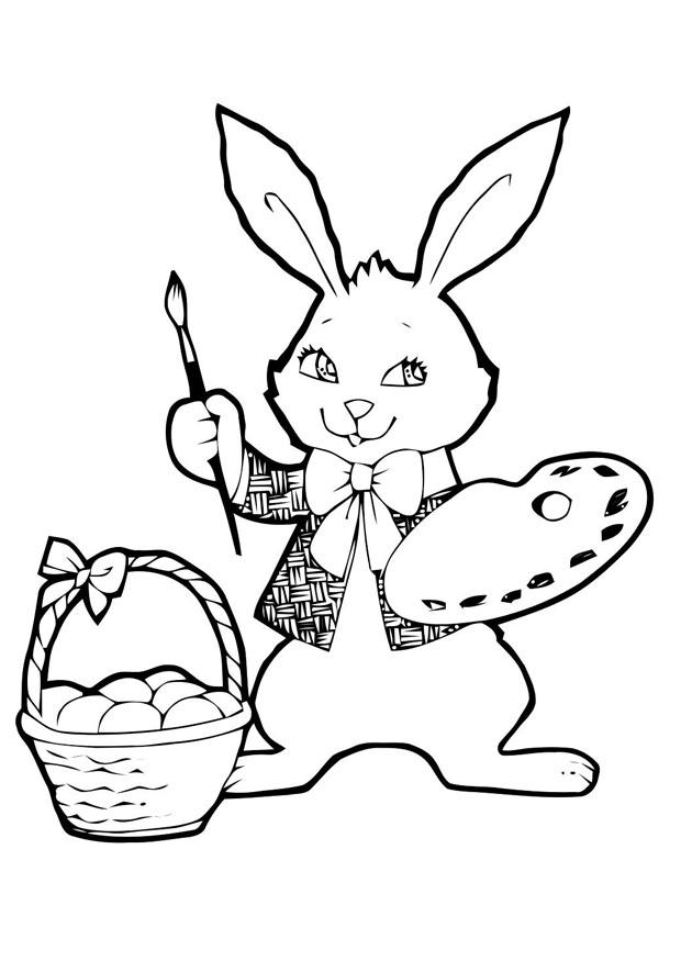 Coloring page easter bunny