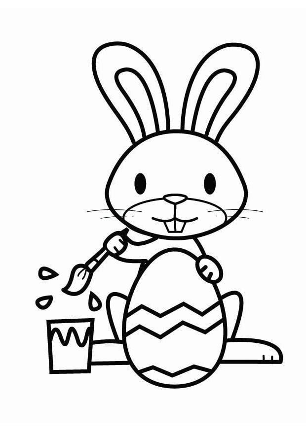 Coloring page easter bunny