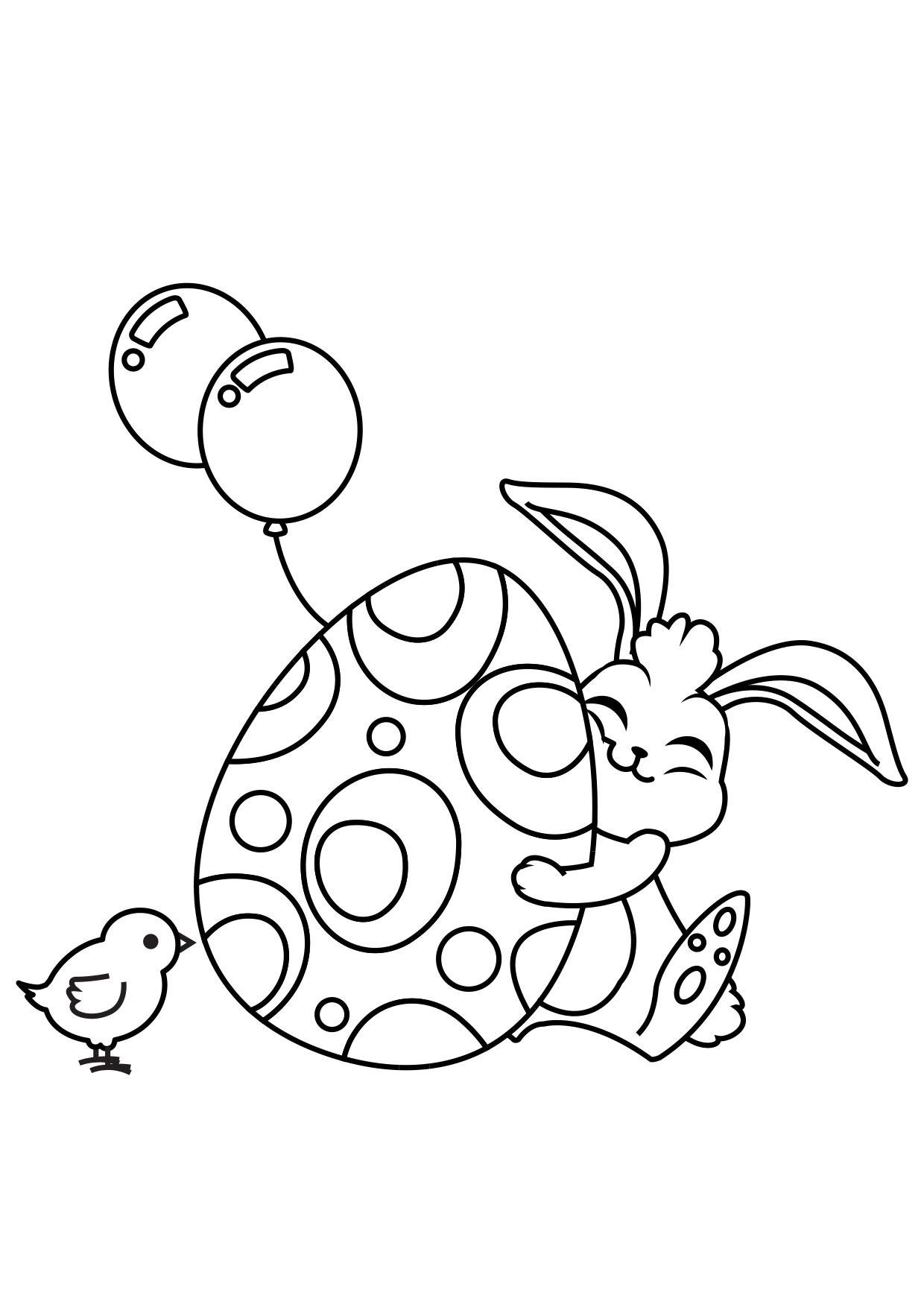 Coloring page easter bunny