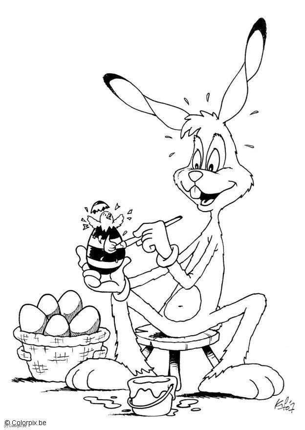 Coloring page easter bunny