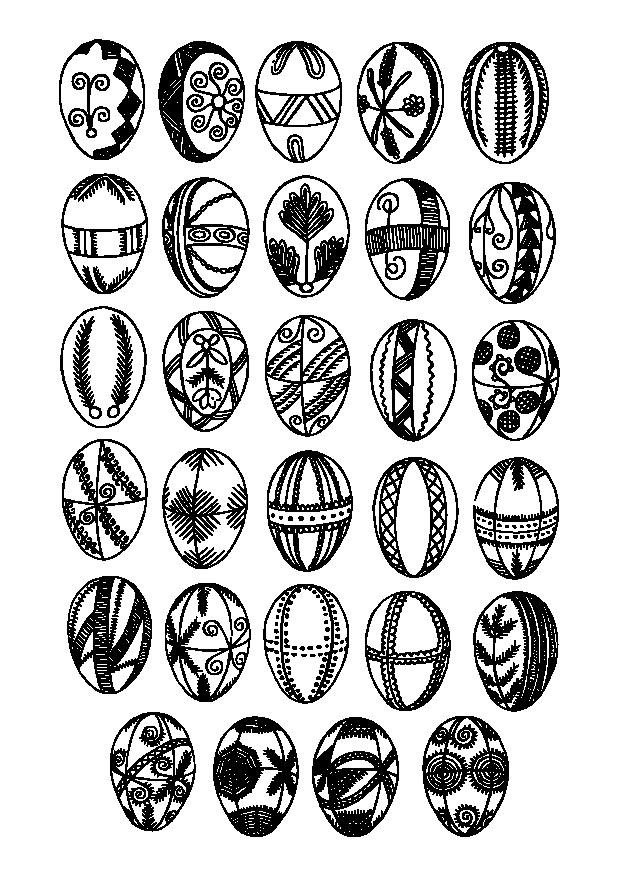 Coloring page easter eggs