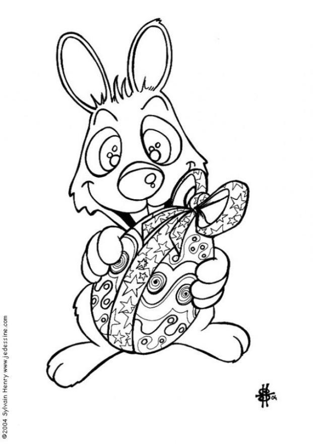 Coloring page easter rabbit