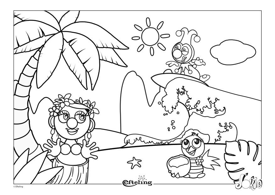 Coloring page efteling - hawai