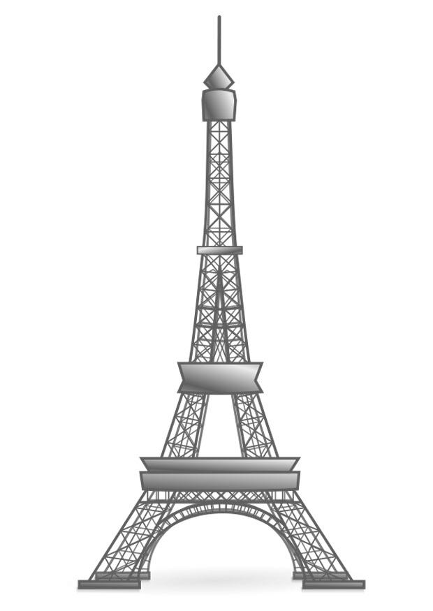 Coloring page eiffel tower - france