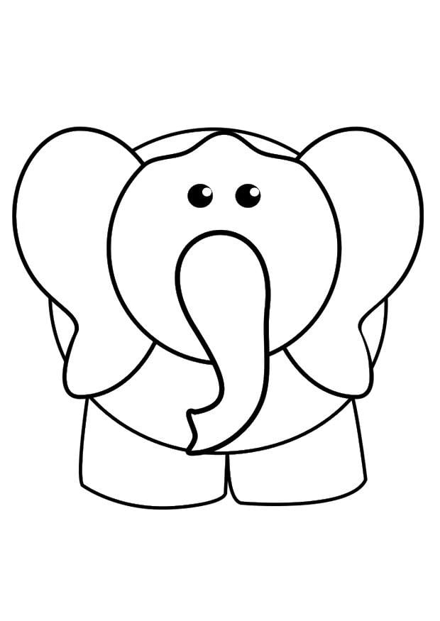 Coloring page elephant