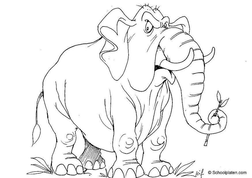 Coloring page elephant