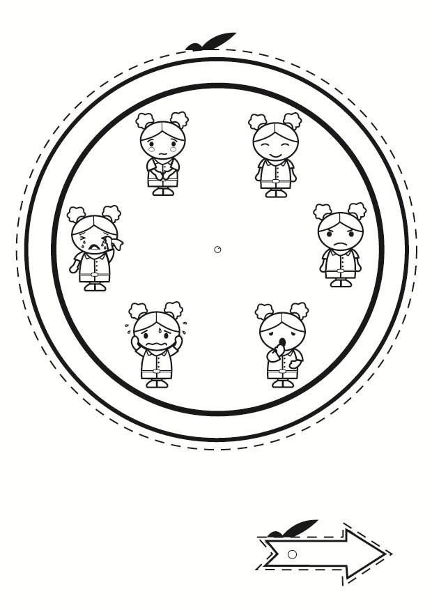 Coloring page emotion clock