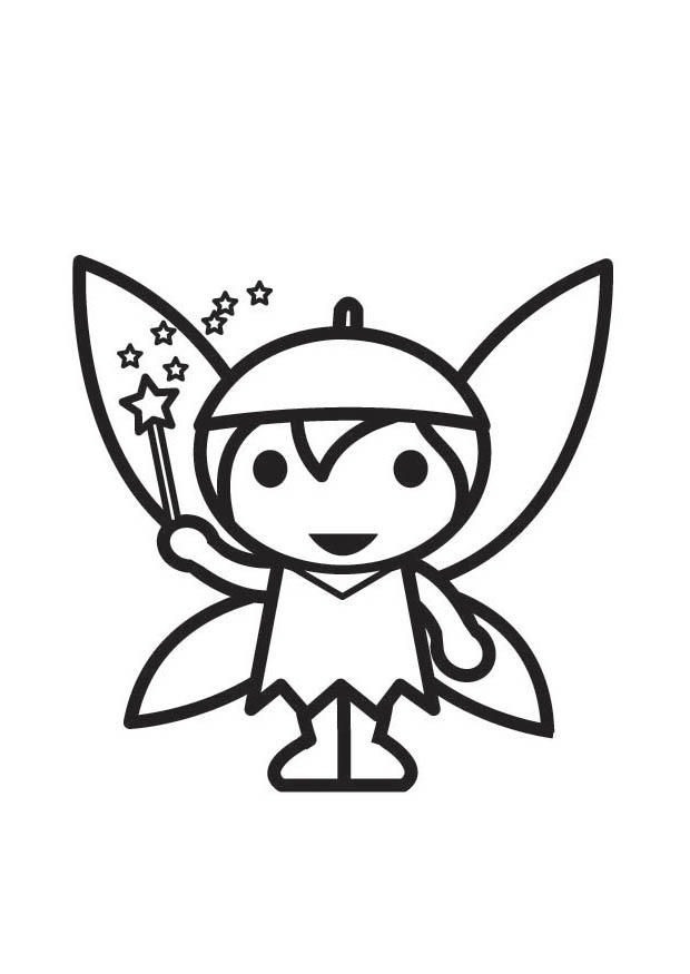 Coloring page fairy - elf