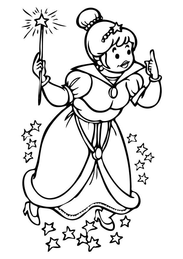 Coloring page fairy