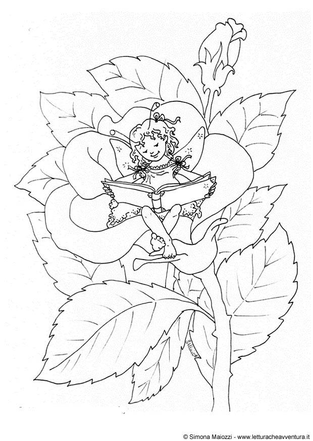 Coloring page fairy