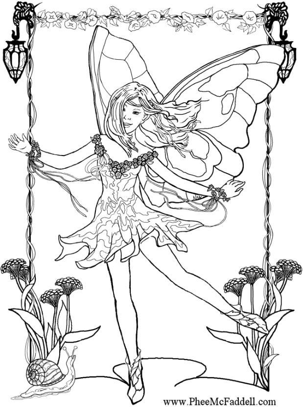 Coloring page fairy