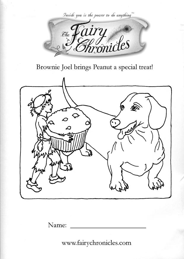 Coloring page fairy with dog