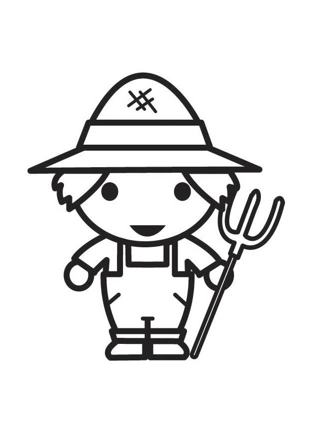 Coloring page farmer