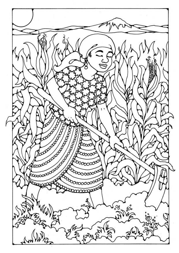 Coloring page farmer