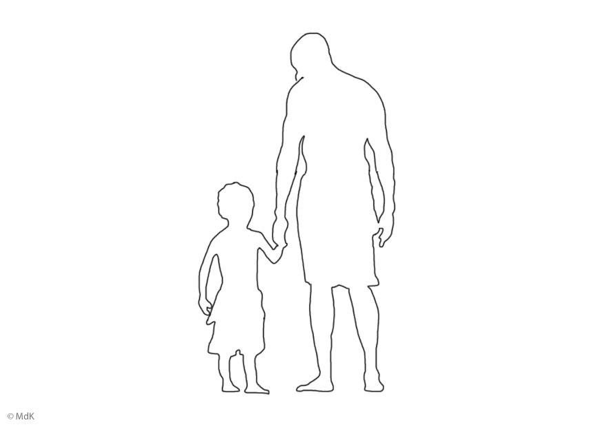 Coloring page father and son