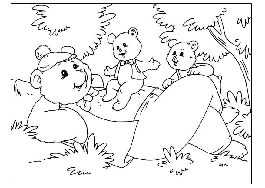 Coloring page fathers day - bears