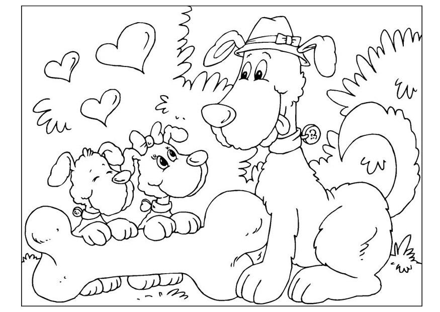 Coloring page fathers day - dogs