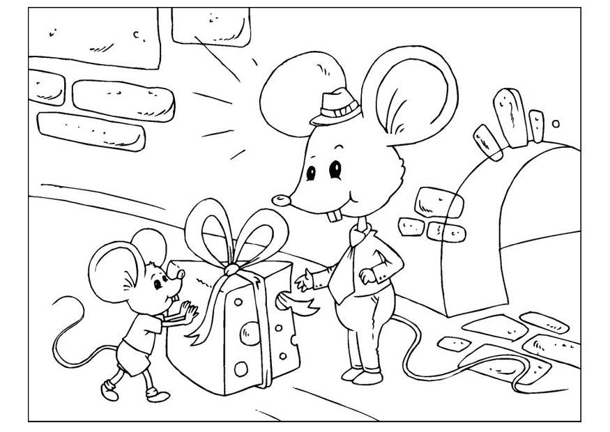 Coloring page fathers day - mice