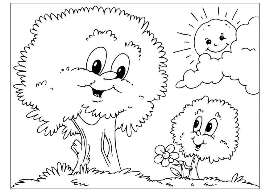 Coloring page fathers day - trees