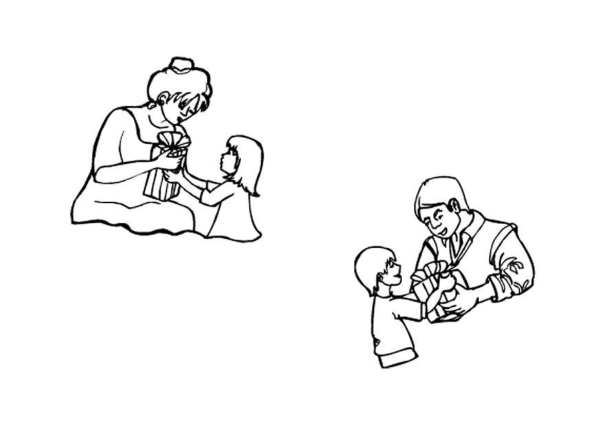 Coloring page fathers day and mothers day