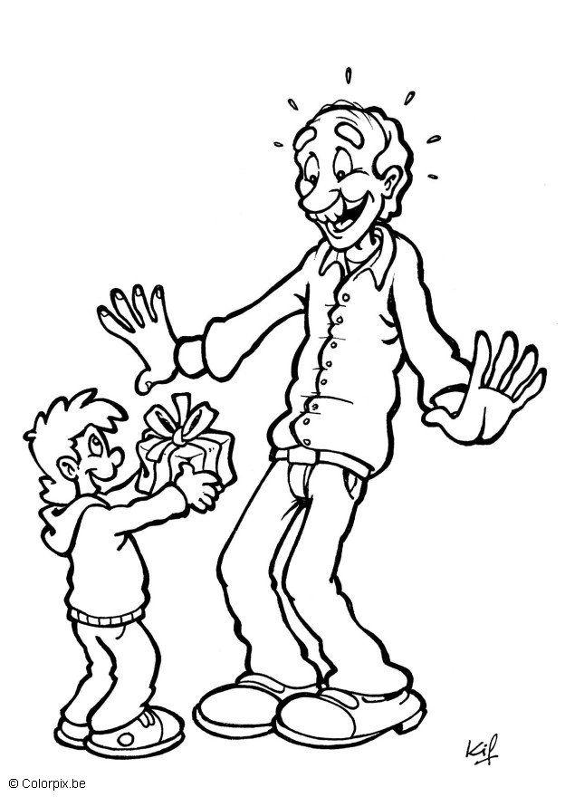 Coloring page fathers day gift