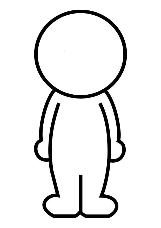 Coloring page figurine - empty face