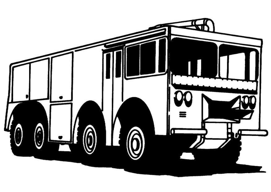 Coloring page fire engine