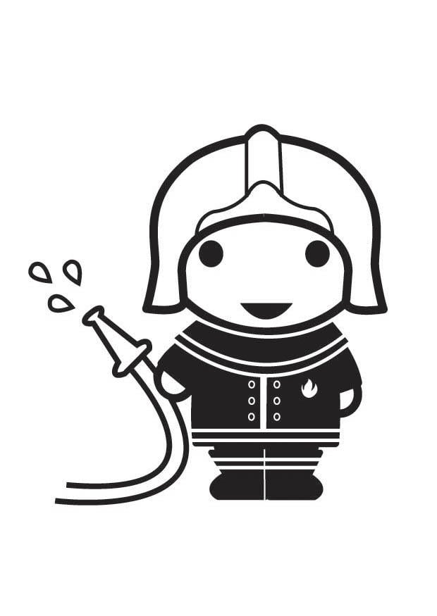 Coloring page firefighter