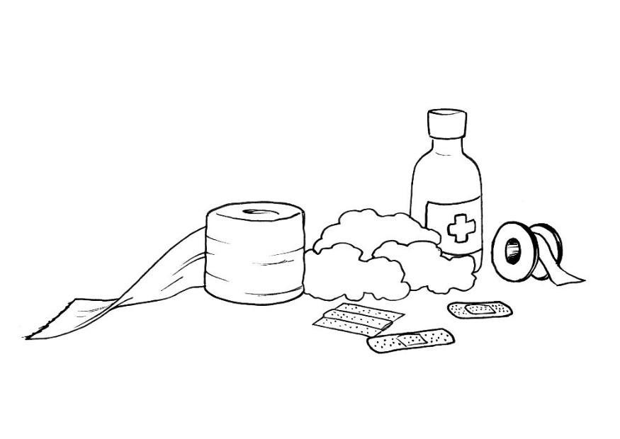 Coloring page first aid